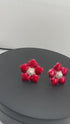 Pure Silver Enamel Red Flowers 6g (Pack of 2)
